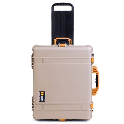 Pelican 1620 Case, Desert Tan with Yellow Handles & Push-Button Latches ColorCase