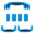 Pelican 1620 Replacement Handles & Latches, Blue (Set of 3 Handles, 4 Push-Button Latches) ColorCase 