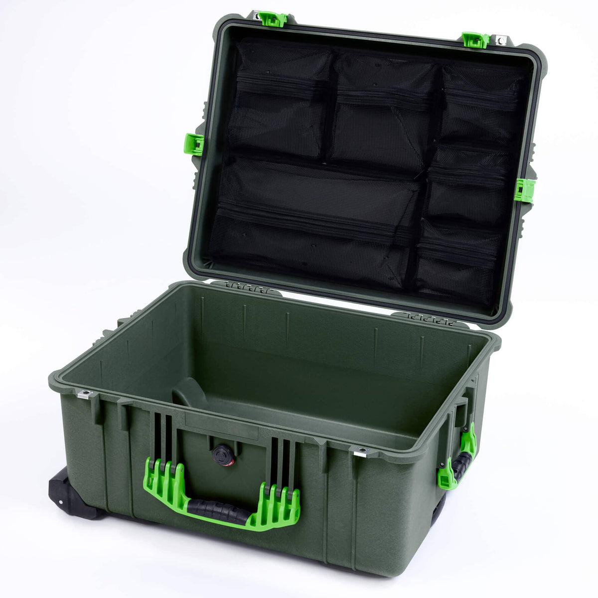 Pelican 1620 Case, OD Green with Lime Green Handles &amp; Push-Button Latches ColorCase 