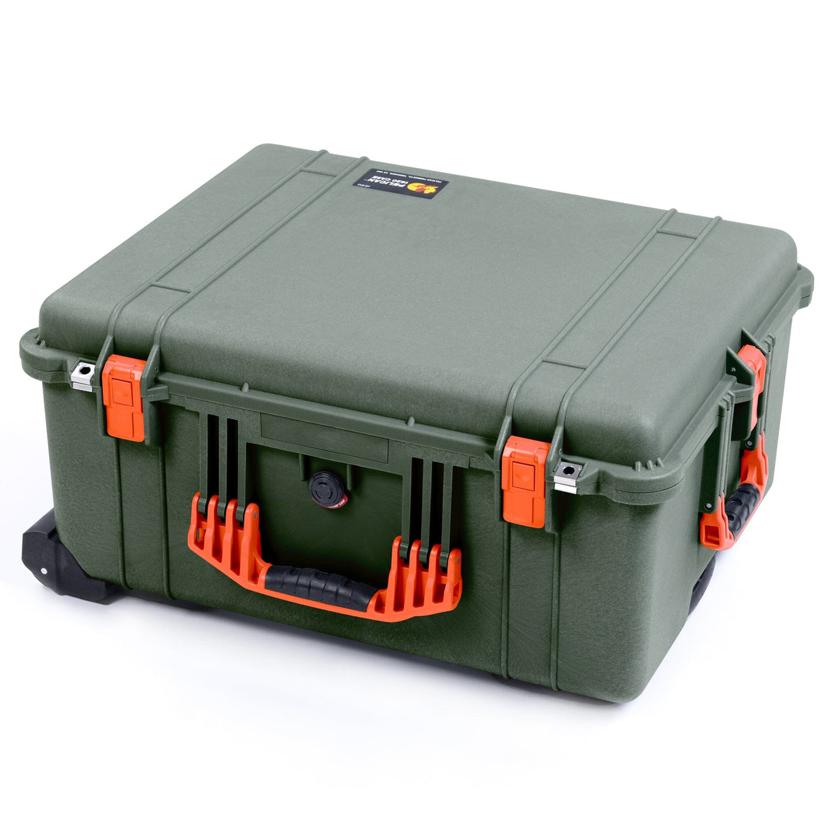 Pelican 1620 Case, OD Green with Orange Handles &amp; Push-Button Latches ColorCase 