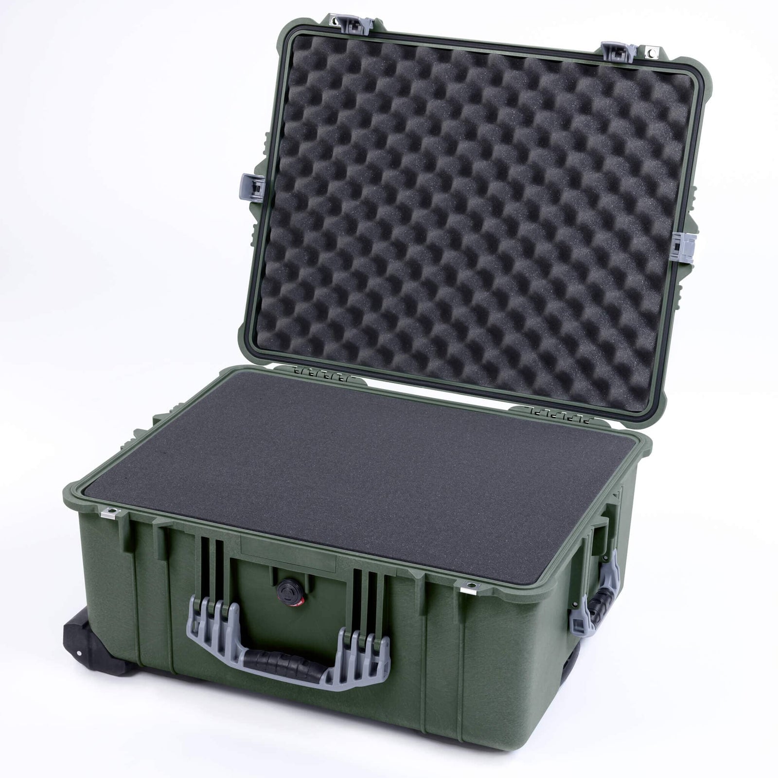 Pelican 1620 Case, OD Green with Silver Handles & Push-Button Latches ColorCase 