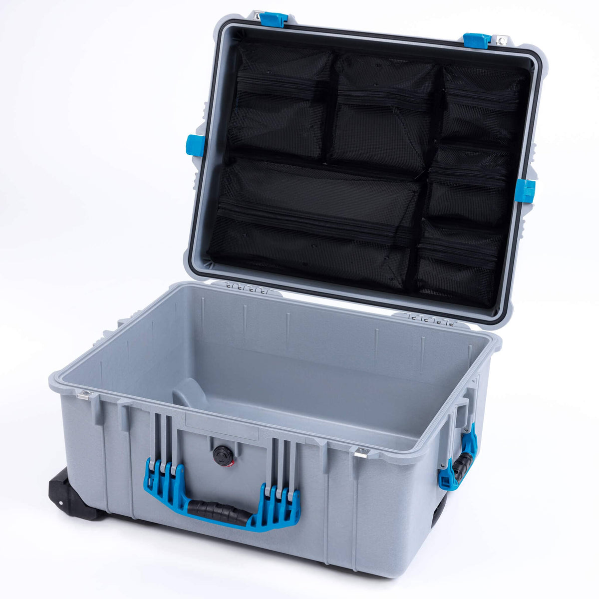 Pelican 1620 Case, Silver with Blue Handles &amp; Latches ColorCase 