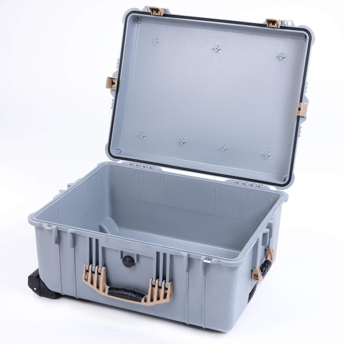 Pelican 1620 Case, Silver with Desert Tan Handles &amp; Push-Button Latches ColorCase 