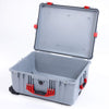 Pelican 1620 Case, Silver with Red Handles & Latches ColorCase