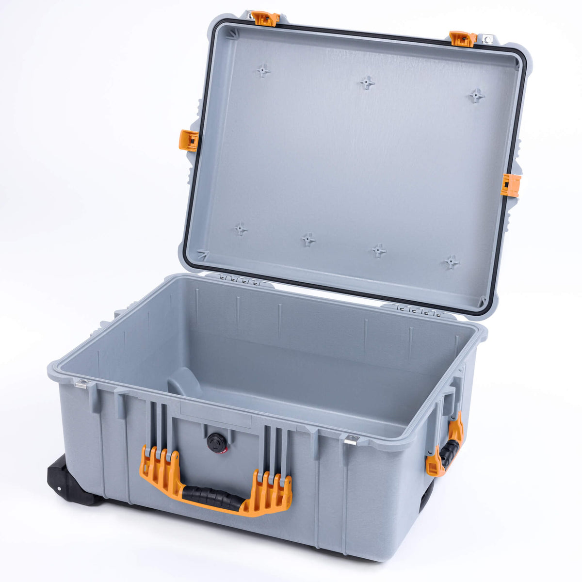 Pelican 1620 Case, Silver with Yellow Handles &amp; Push-Button Latches ColorCase 