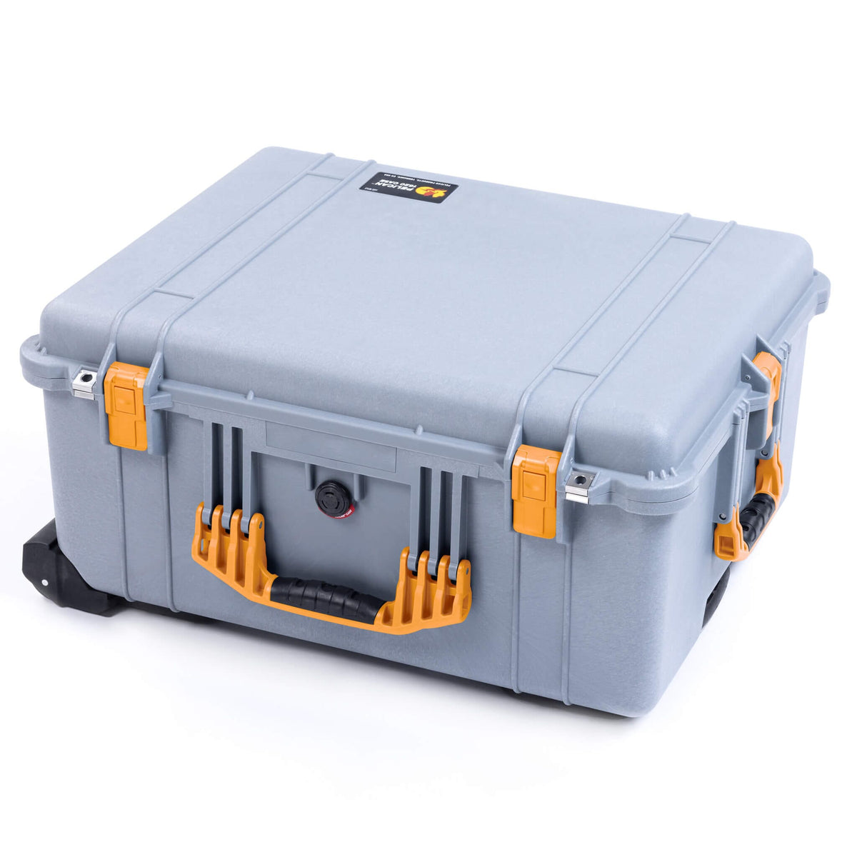 Pelican 1620 Case, Silver with Yellow Handles &amp; Push-Button Latches ColorCase 