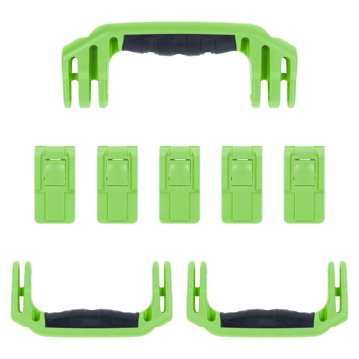 Pelican 1626 Air Replacement Handles &amp; Latches, Lime Green (Set of 3 Handles, 5 Latches) ColorCase 