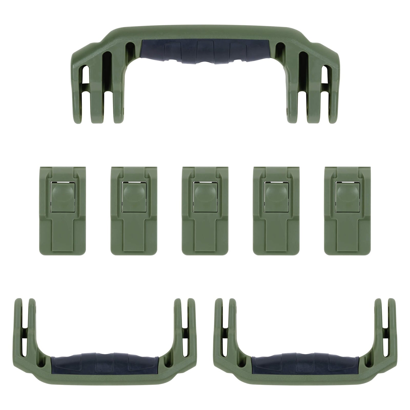 Pelican 1626 Air Replacement Handles & Latches, OD Green (Set of 3 Handles, 5 Latches) ColorCase 