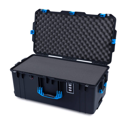 Pelican 1626 Air Case, Black with Blue Handles & Latches Pick & Pluck Foam with Convolute Lid Foam ColorCase 016260-0001-110-121