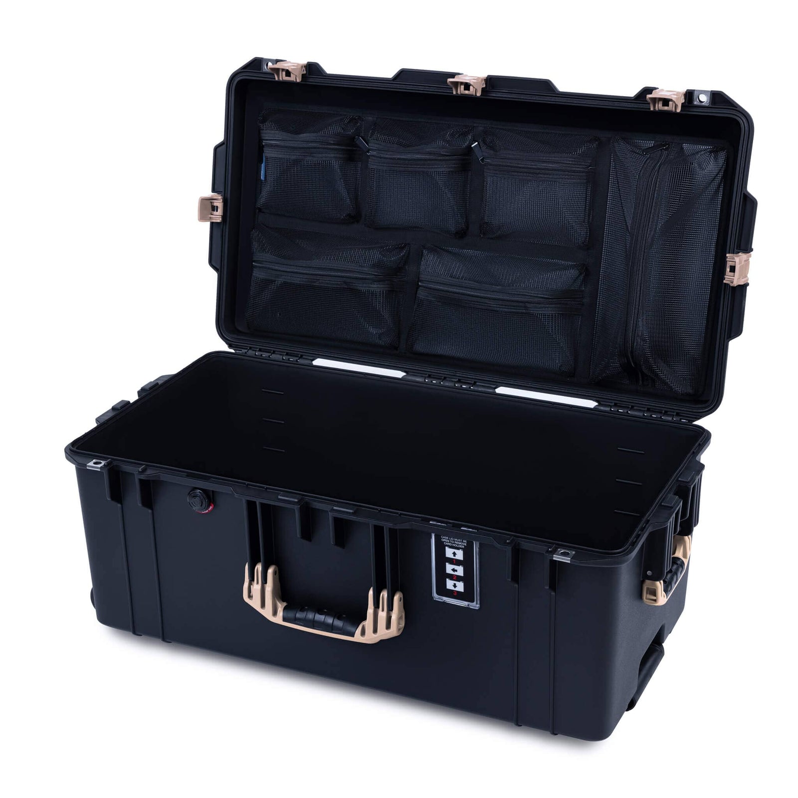 Pelican 1626 Air Case, Black with Desert Tan Handles & Latches ColorCase 