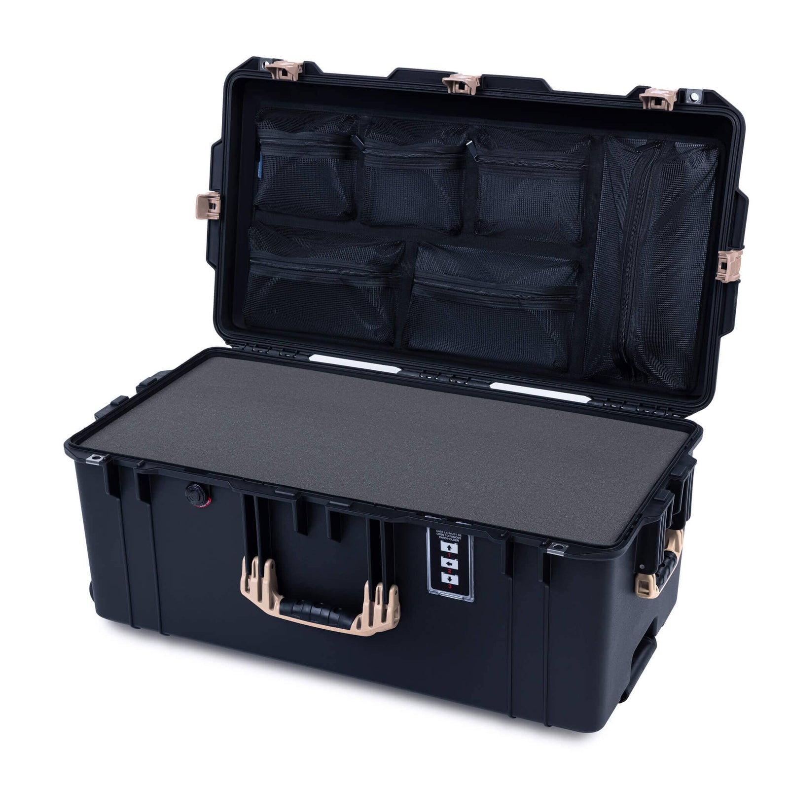 Pelican 1626 Air Case, Black with Desert Tan Handles & Latches ColorCase 