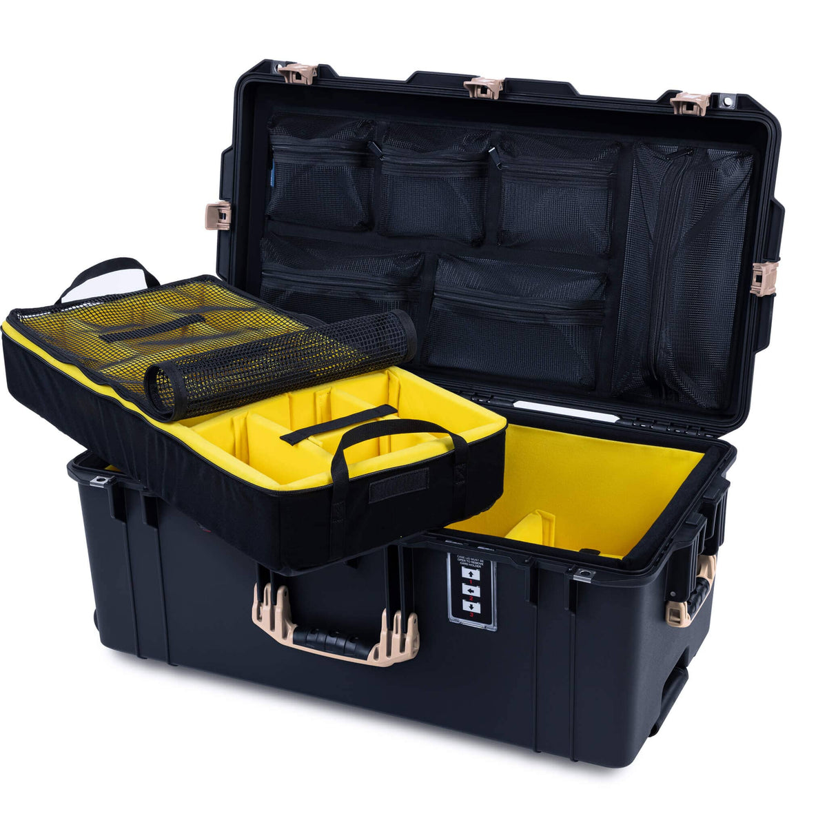 Pelican 1626 Air Case, Black with Desert Tan Handles &amp; Latches ColorCase 