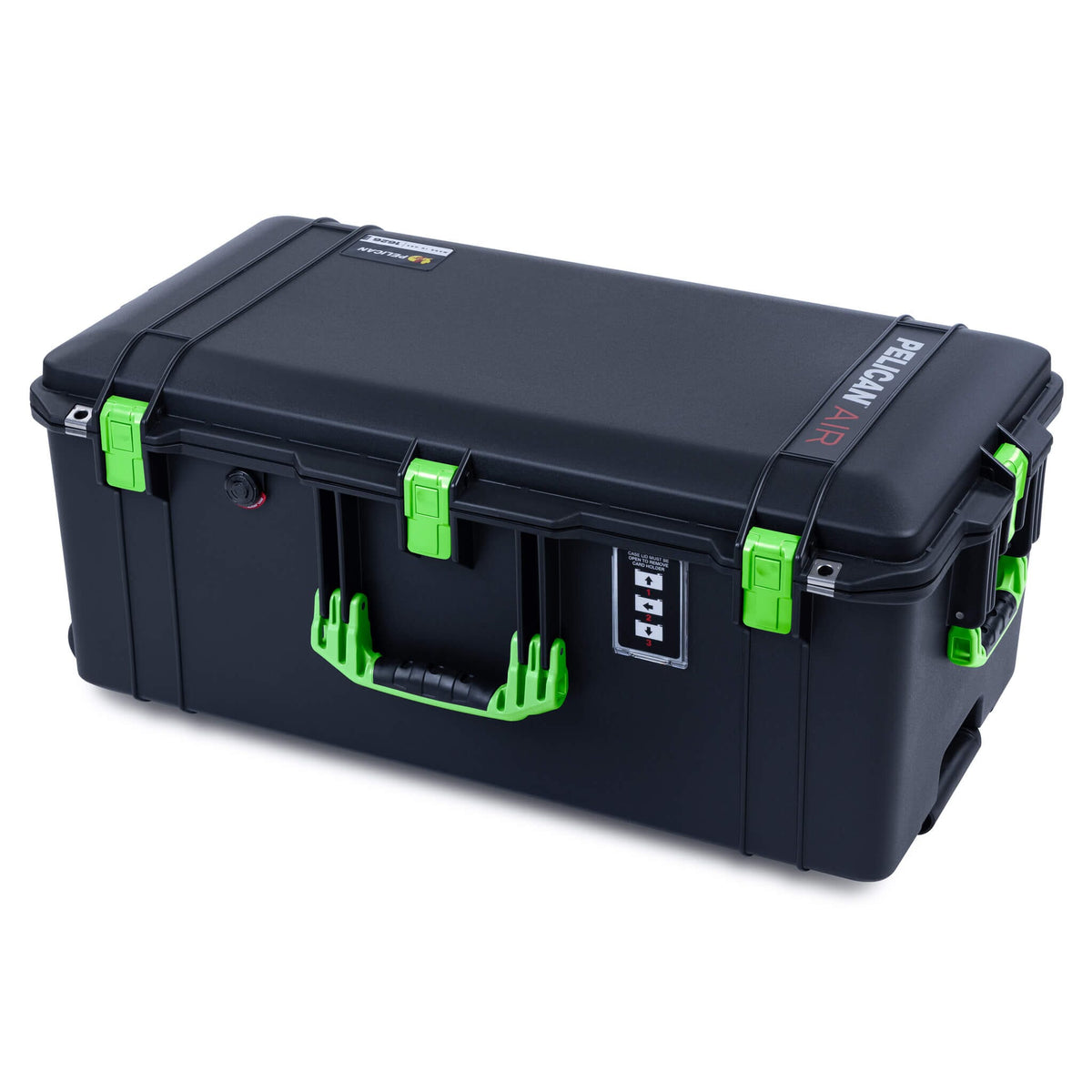 Pelican 1626 Air Case, Black with Lime Green Handles &amp; Latches ColorCase 