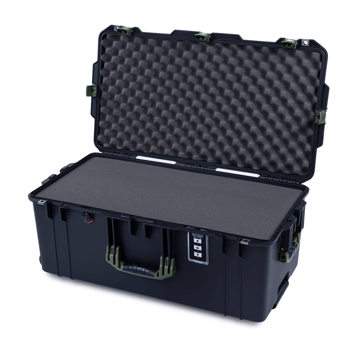 Pelican 1626 Air Case, Black with OD Green Handles &amp; Latches Pick &amp; Pluck Foam with Convolute Lid Foam ColorCase 016260-0001-110-131