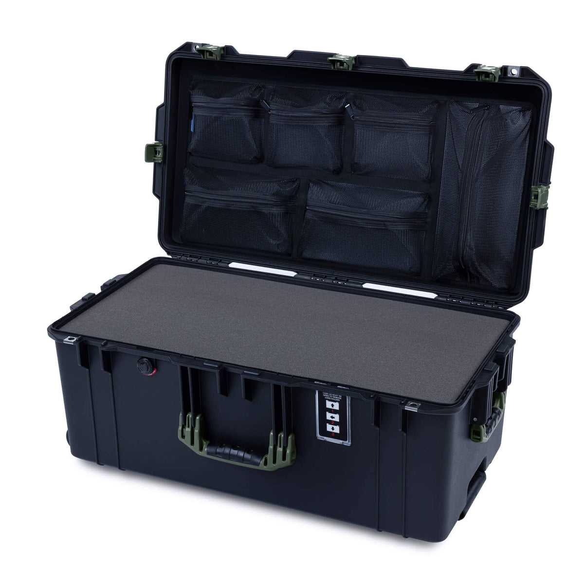 Pelican 1626 Air Case, Black with OD Green Handles &amp; Latches ColorCase 