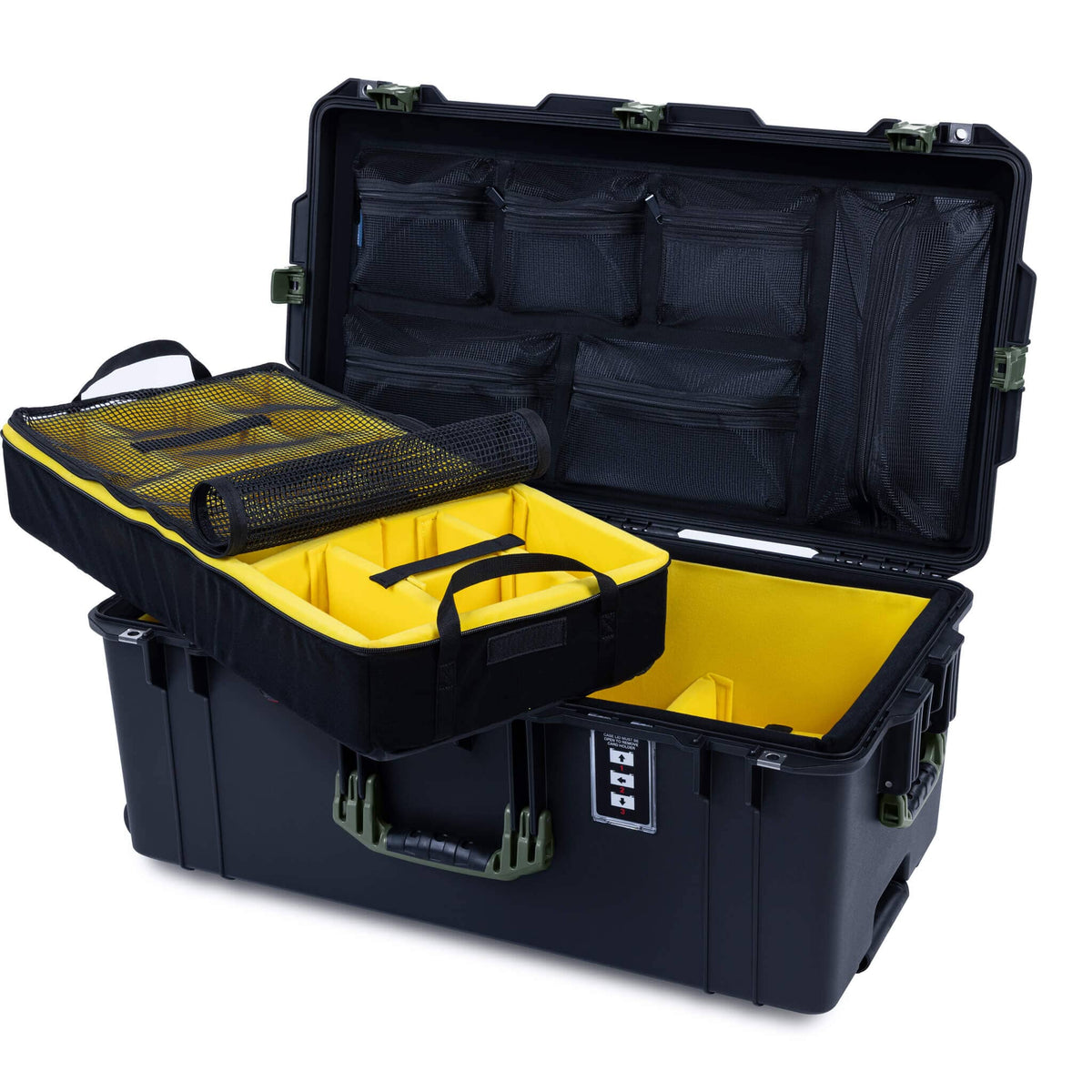 Pelican 1626 Air Case, Black with OD Green Handles &amp; Latches ColorCase 
