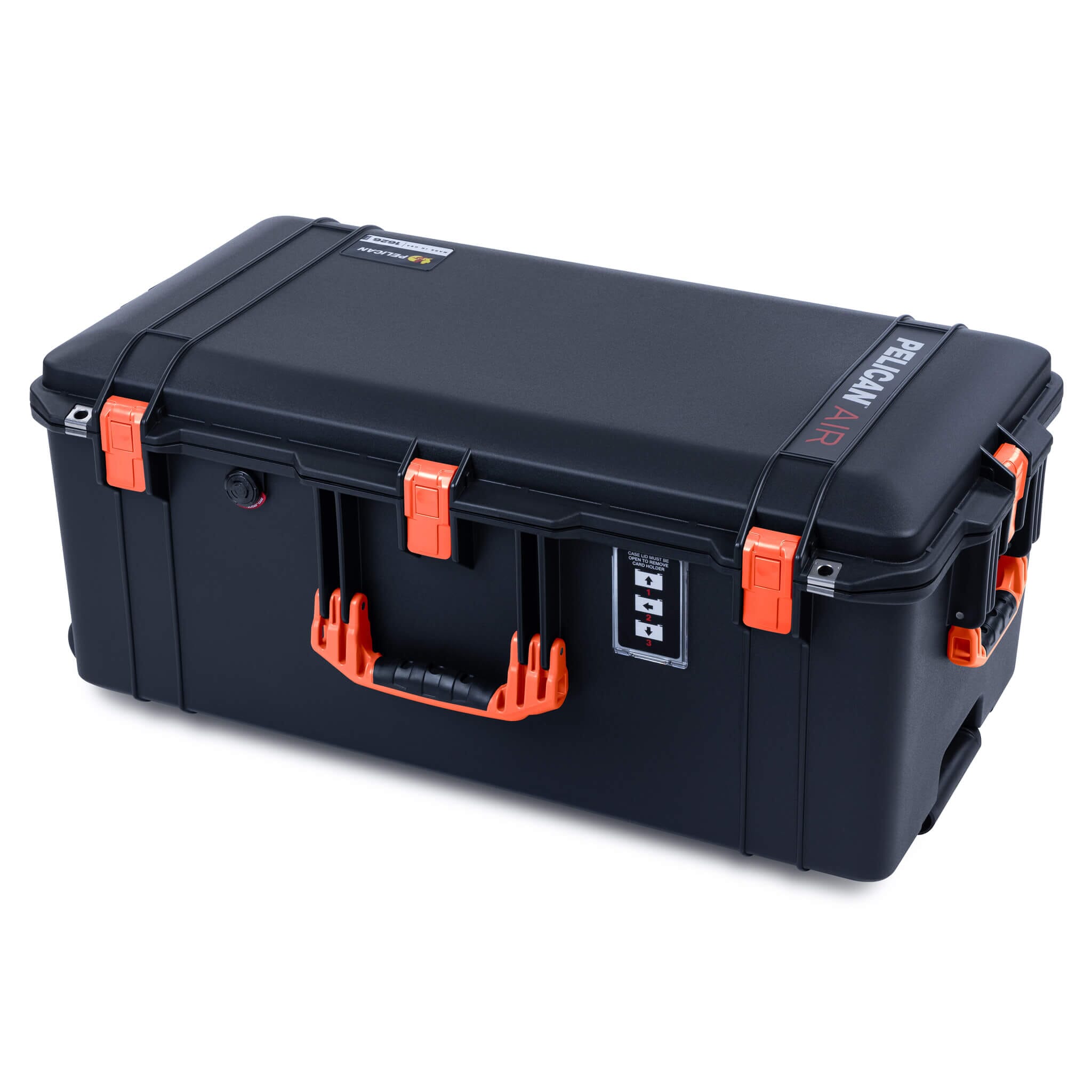 Pelican 1626 Air Case, Black with Orange Handles & Latches - ColorCase