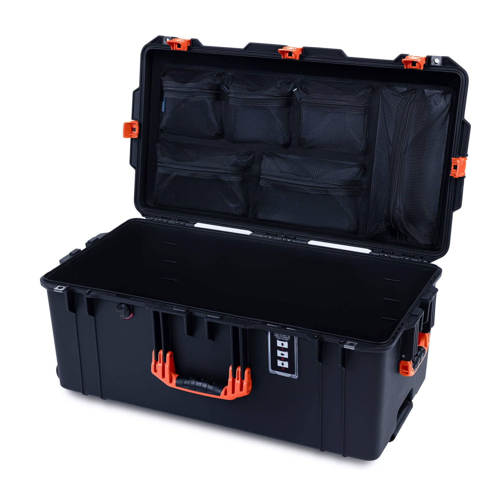 Pelican 1626 Air Case, Black with Orange Handles & Latches ColorCase 