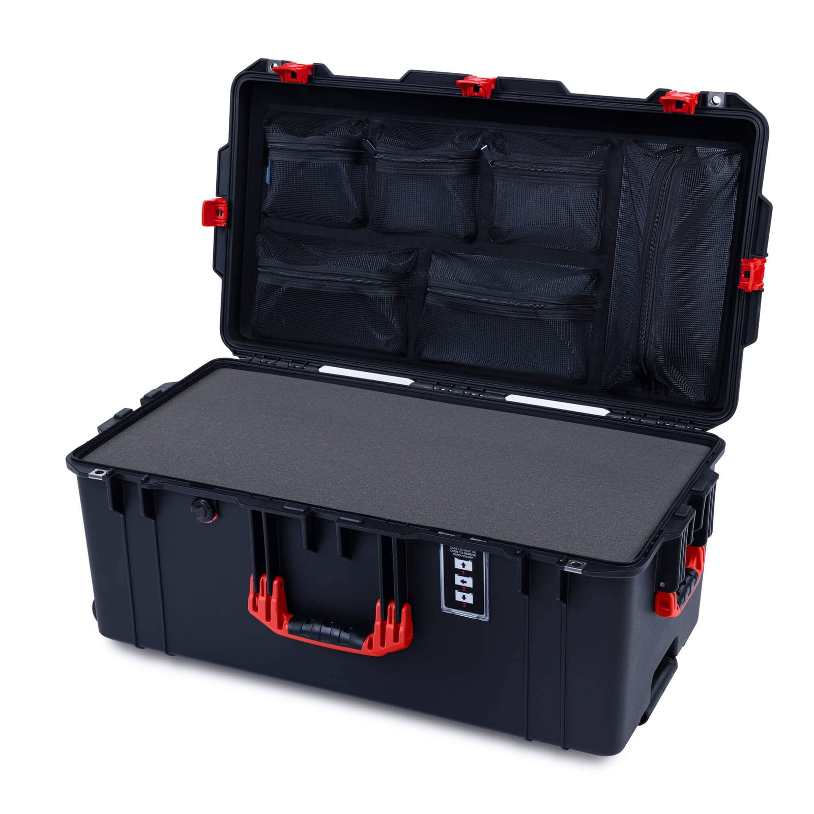 Pelican 1626 Air Case, Black with Red Handles & Latches ColorCase 
