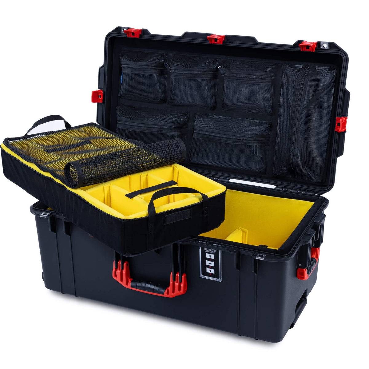 Pelican 1626 Air Case, Black with Red Handles &amp; Latches ColorCase 