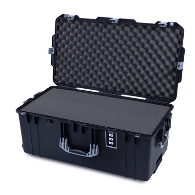 Pelican 1626 Air Case, Black with Silver Handles & Latches Pick & Pluck Foam with Convolute Lid Foam ColorCase 016260-0001-110-181