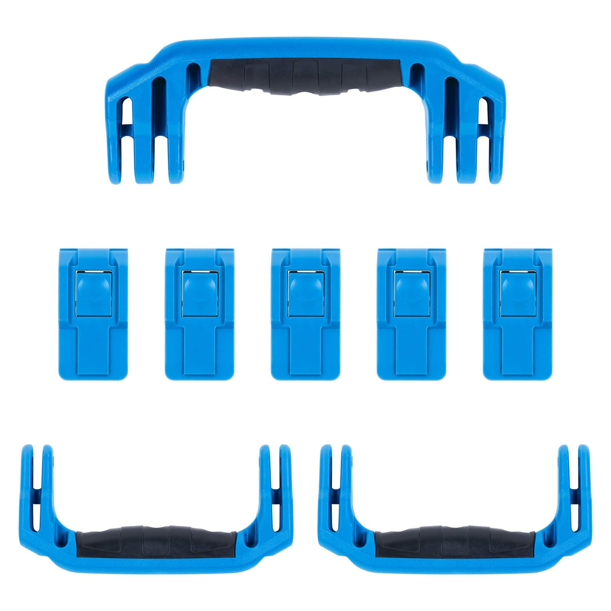 Pelican 1637 Air Replacement Handles &amp; Latches, Blue (Set of 3 Handles, 5 Latches) ColorCase 
