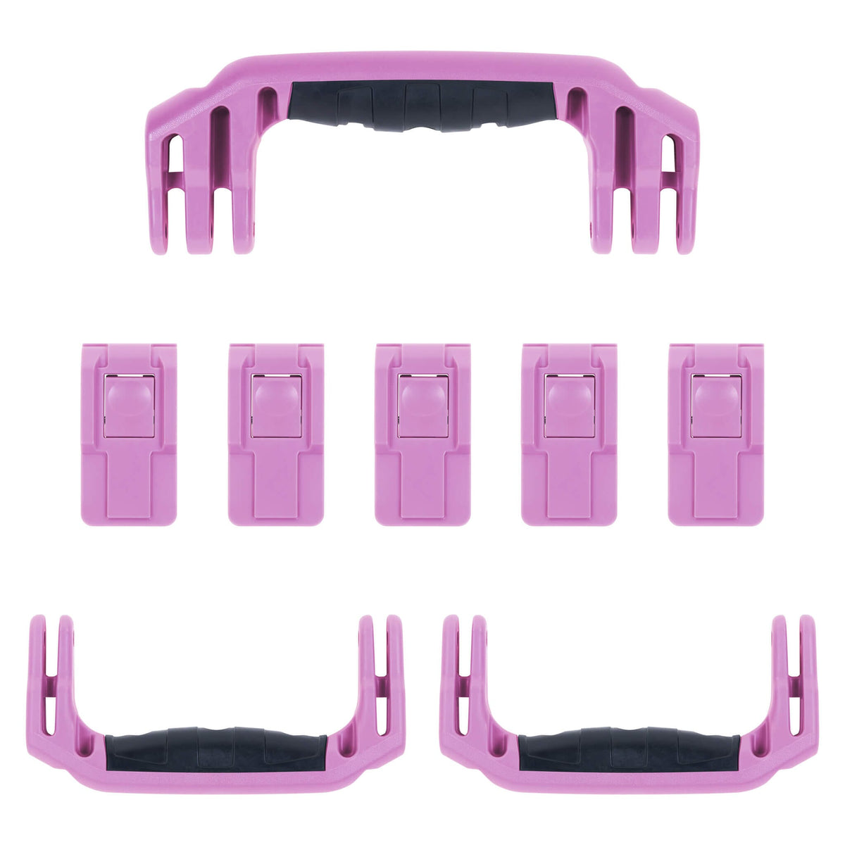 Pelican 1637 Air Replacement Handles &amp; Latches, Magenta (Set of 3 Handles, 5 Latches) ColorCase 