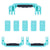 Pelican 1637 Air Replacement Handles & Latches, Teal (Set of 3 Handles, 5 Latches) ColorCase 