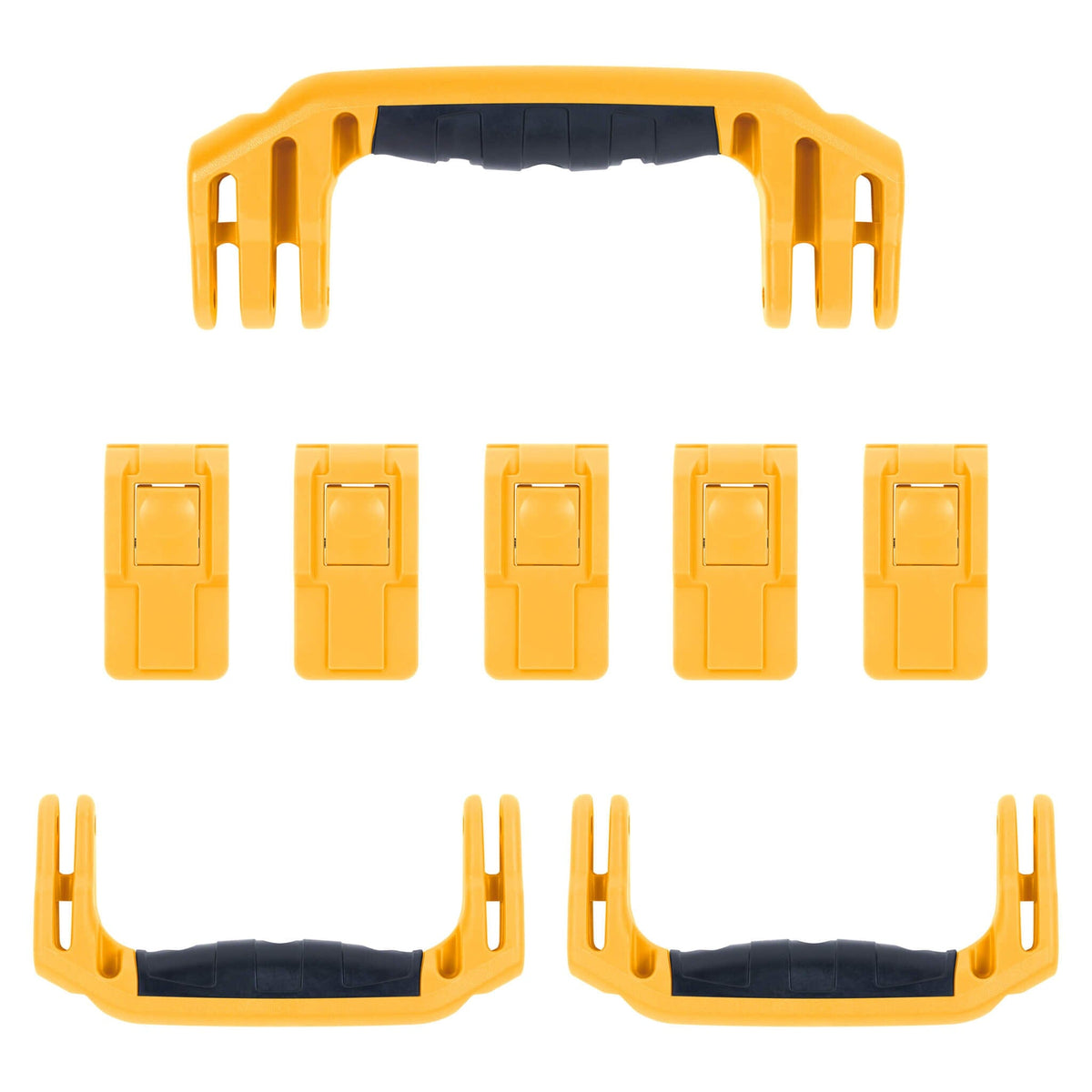 Pelican 1637 Air Replacement Handles &amp; Latches, Yellow (Set of 3 Handles, 5 Latches) ColorCase 