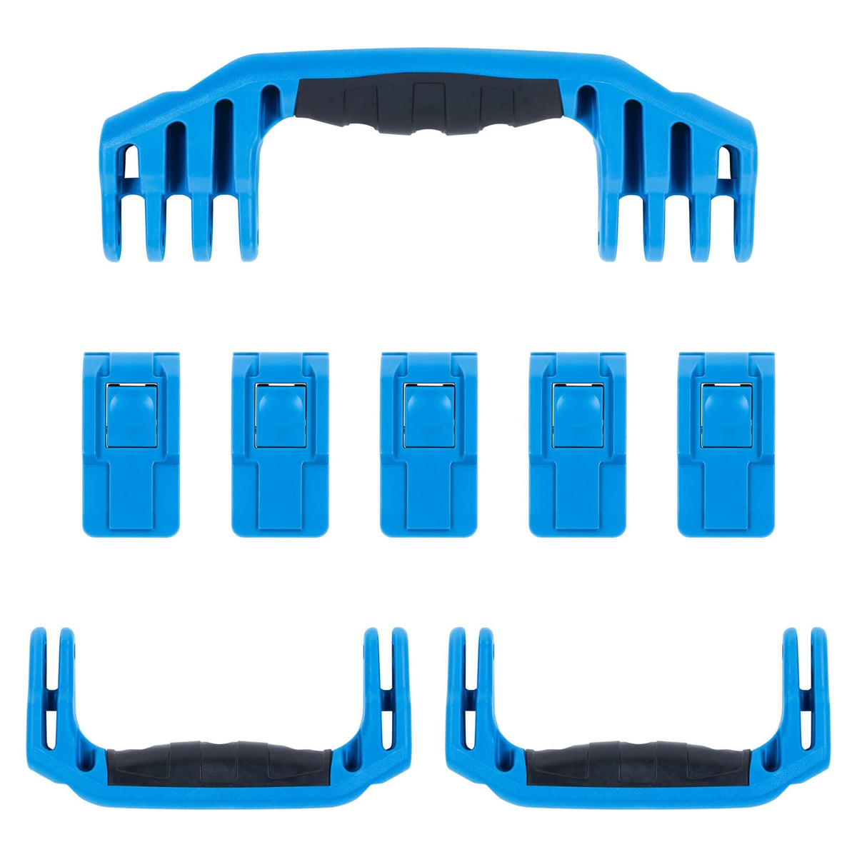 Pelican 1646 Air Replacement Handles &amp; Latches, Blue (Set of 3 Handles, 5 Latches) ColorCase 