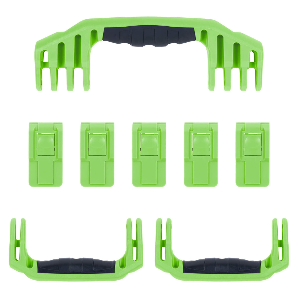 Pelican 1646 Air Replacement Handles &amp; Latches, Lime Green (Set of 3 Handles, 5 Latches) ColorCase 