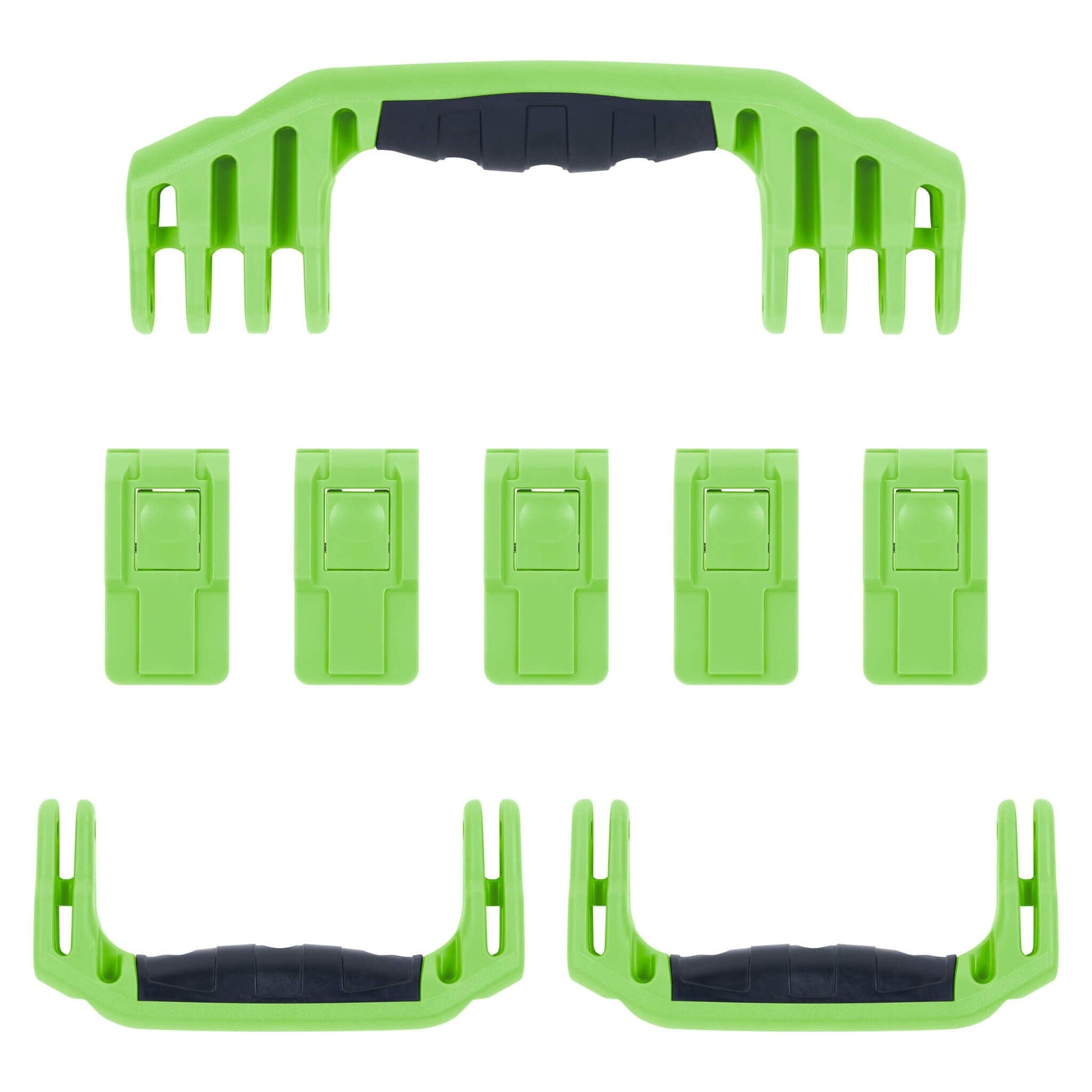 Pelican 1646 Air Replacement Handles & Latches, Lime Green (Set of 3 Handles, 5 Latches) ColorCase 