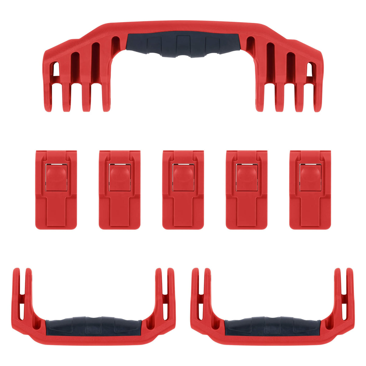 Pelican 1646 Air Replacement Handles &amp; Latches, Red (Set of 3 Handles, 5 Latches) ColorCase 