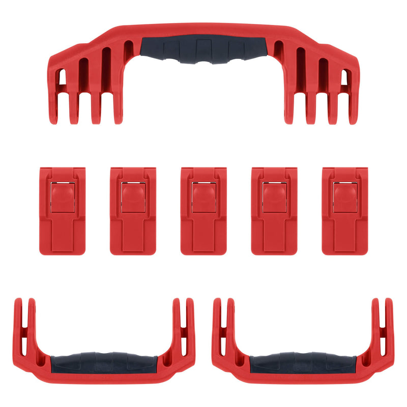 Pelican 1646 Air Replacement Handles & Latches, Red (Set of 3 Handles, 5 Latches) ColorCase 