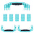Pelican 1646 Air Replacement Handles & Latches, Teal (Set of 3 Handles, 5 Latches) ColorCase 