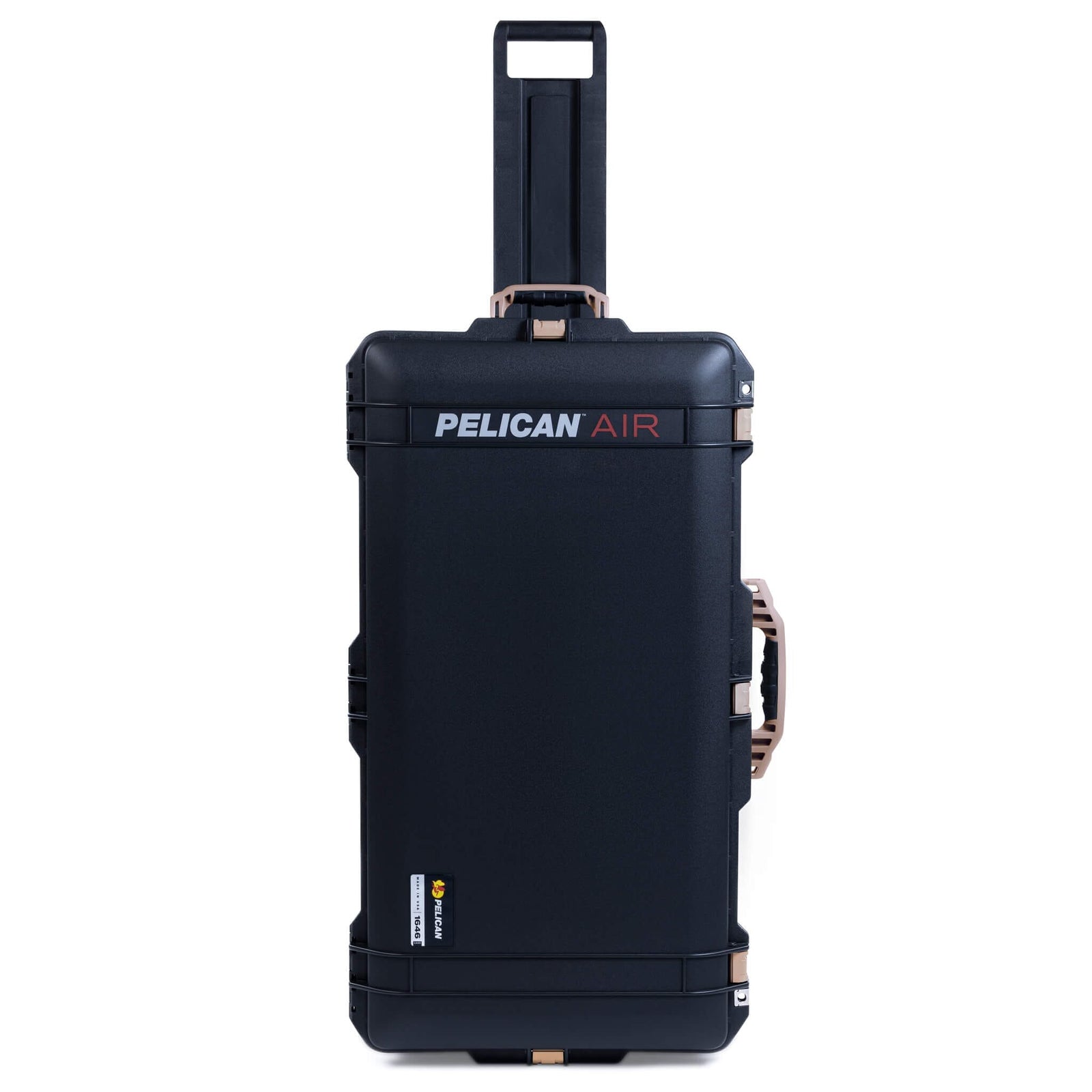 Pelican 1646 Air Case, Black with Desert Tan Handles & Latches ColorCase 