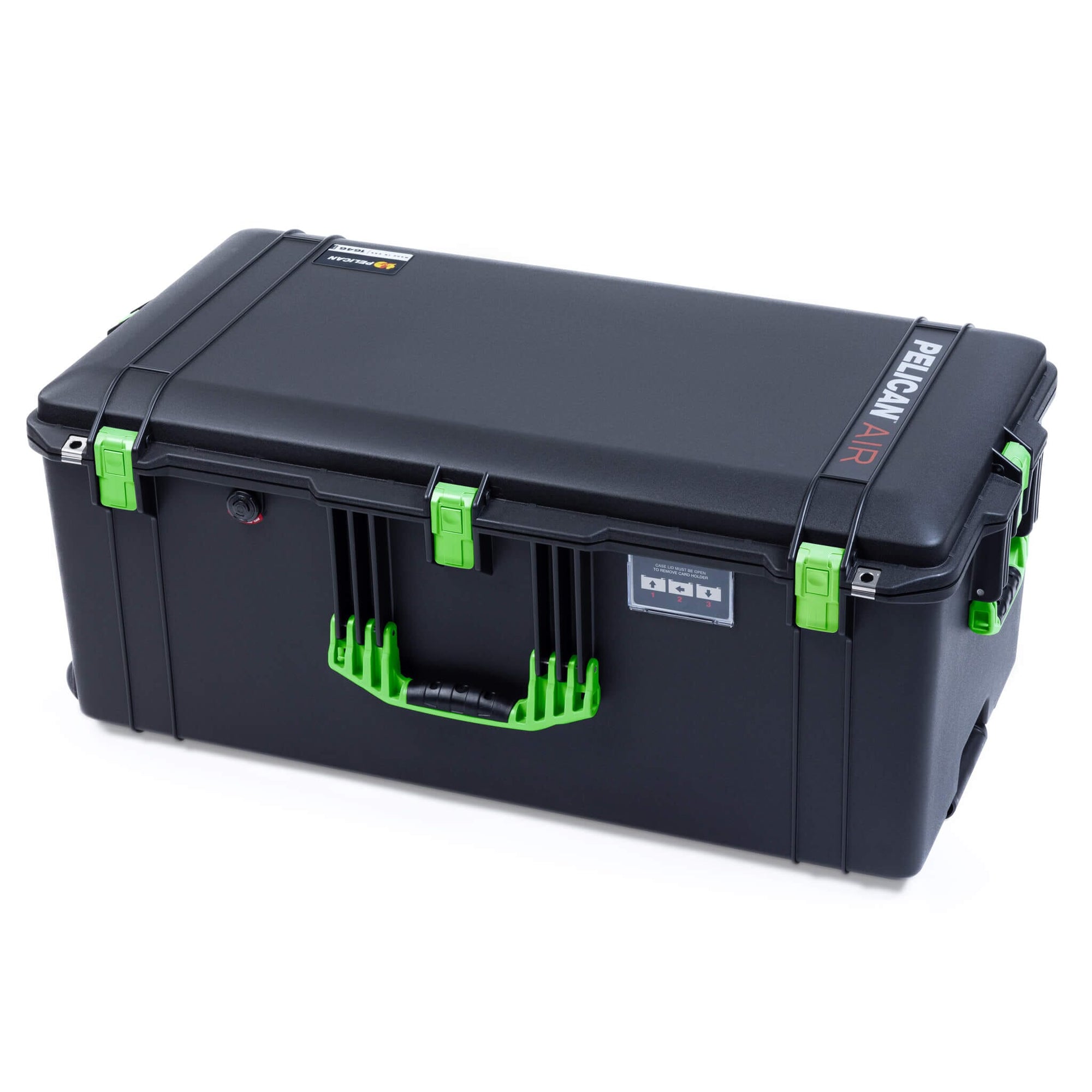 Pelican 1646 Air Case, Black with Lime Green Handles & Latches ColorCase 