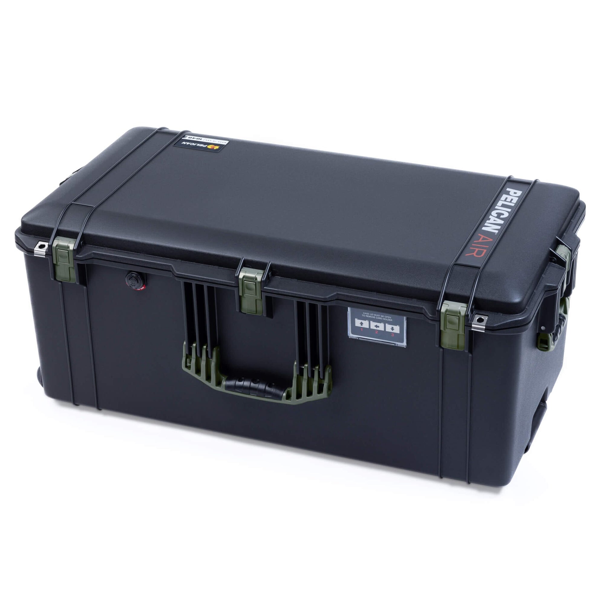 Pelican 1646 Air Case, Black with OD Green Handles & Latches ColorCase 