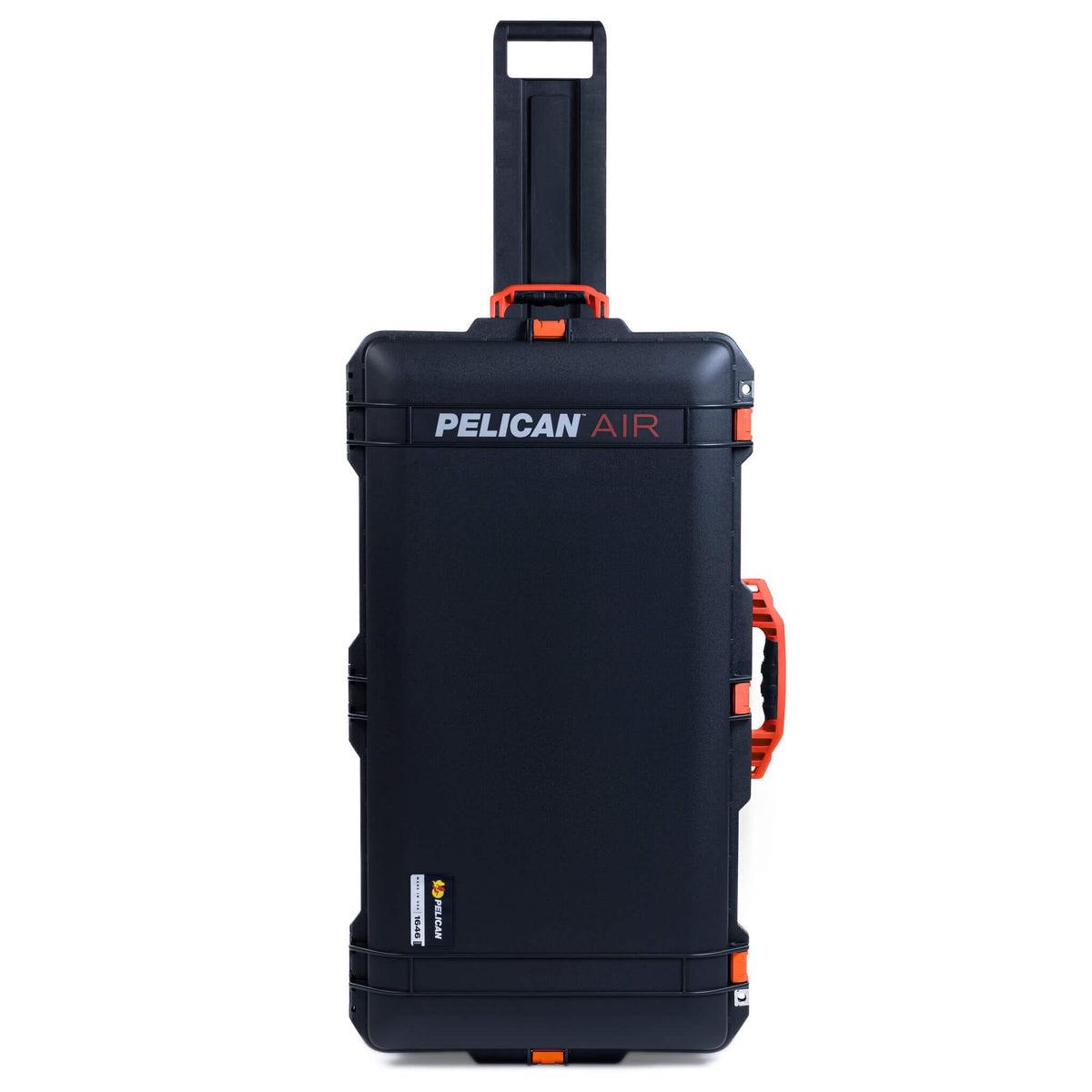 Pelican 1646 Air Case, Black with Orange Handles &amp; Latches ColorCase 