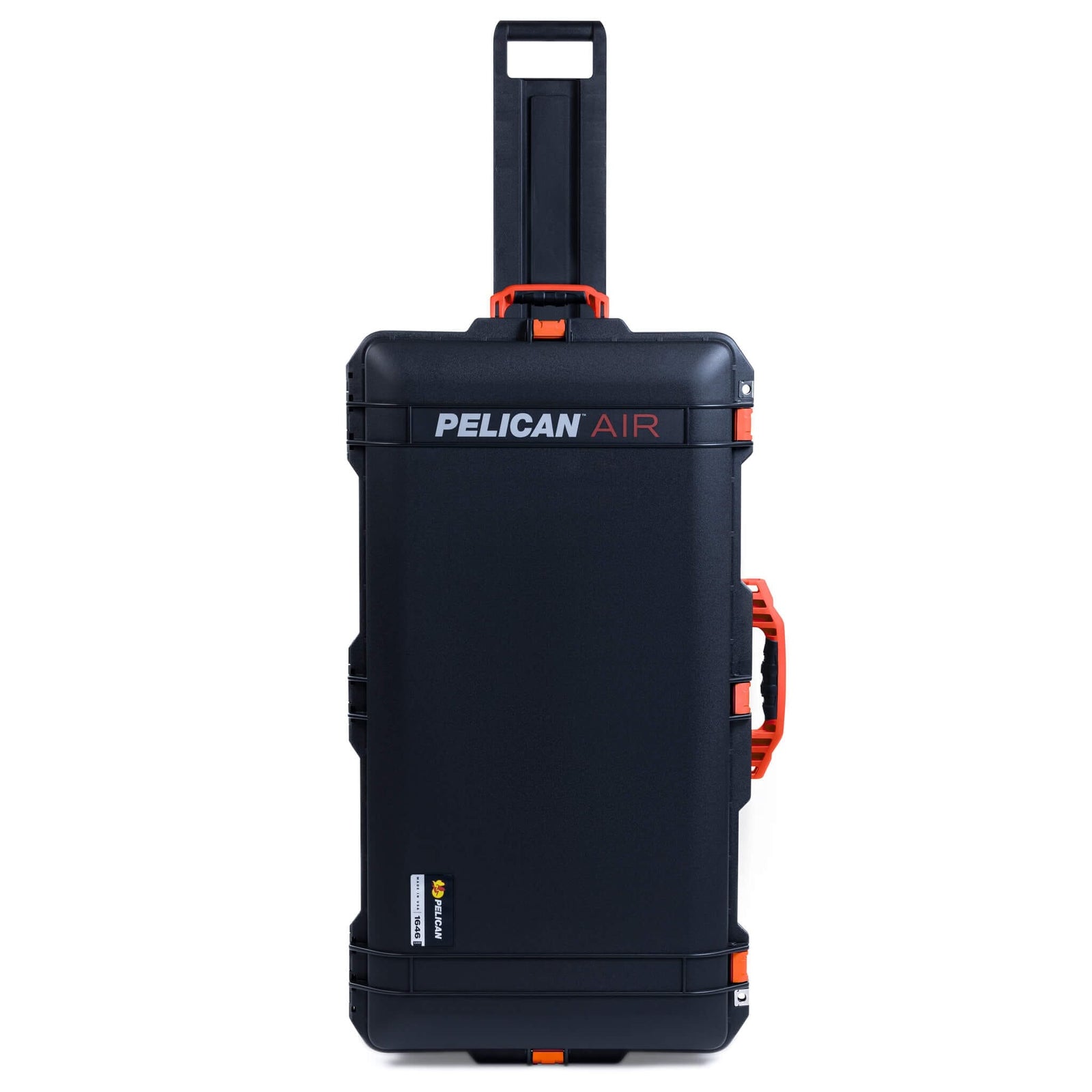 Pelican 1646 Air Case, Black with Orange Handles & Latches ColorCase 