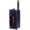 Pelican 1646 Air Case, Black with Orange Handles & Latches ColorCase