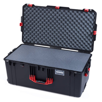Pelican 1646 Air Case, Black with Red Handles & Latches Pick & Pluck Foam with Convoluted Lid Foam ColorCase 016460-0001-110-321