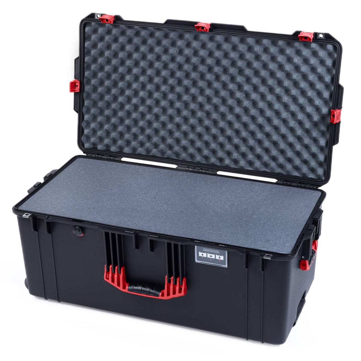 Pelican 1646 Air Case, Black with Red Handles &amp; Latches Pick &amp; Pluck Foam with Convoluted Lid Foam ColorCase 016460-0001-110-321