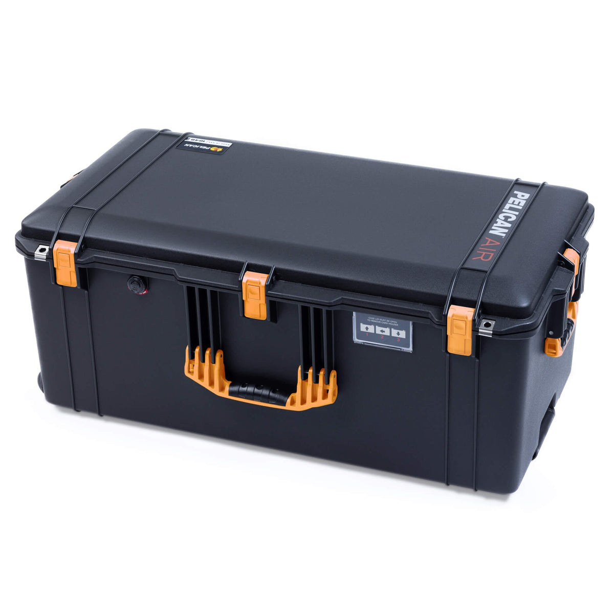 Pelican 1646 Air Case, Black with Yellow Handles &amp; Latches ColorCase 