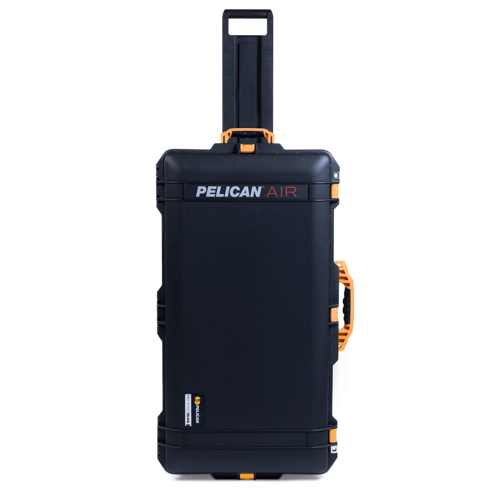 Pelican 1646 Air Case, Black with Yellow Handles & Latches ColorCase 