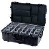 Pelican 1650 Case, Black Gray Padded Microfiber Dividers with Laptop Computer Lid Pouch ColorCase 016500-0270-110-110
