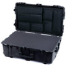 Pelican 1650 Case, Black with Black Handles & TSA Locking Latches Pick & Pluck Foam with Laptop Computer Lid Pouch ColorCase 016500-0201-110-L10