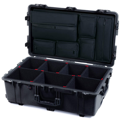 Pelican 1650 Case, Black (Push-Button Latches) TrekPak Divider System with Laptop Computer Pouch ColorCase 016500-0220-110-111