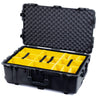 Pelican 1650 Case, Black (Push-Button Latches) Yellow Padded Microfiber Dividers with Convoluted Lid Foam ColorCase 016500-0010-110-111