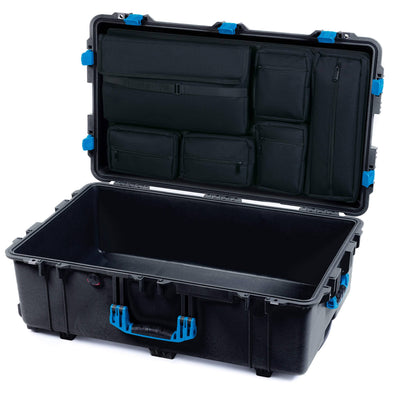 Pelican 1650 Case, Black with Blue Handles & Latches Laptop Computer Lid Pouch Only ColorCase 016500-0200-110-120